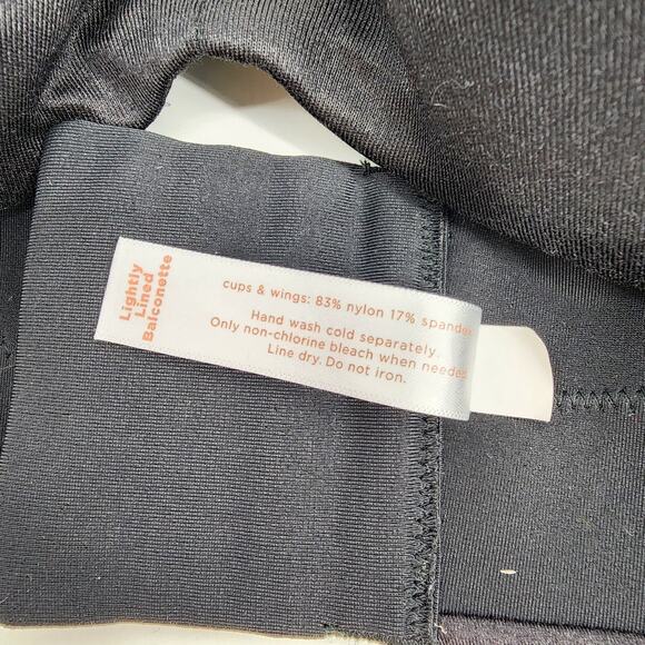 Cacique Black Lightly Lined Balconette Medium Coverage Underwire Bra Size 46D - Picture 3 of 4